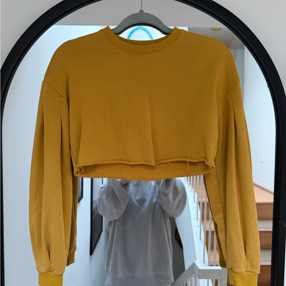 Tularosa Distressed Golden Yellow Crop Top